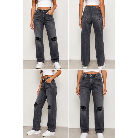 American Eagle Outfitters Denim - American Eagle Women's Size 4 90s Bootcut Washed Black Distressed Jeans